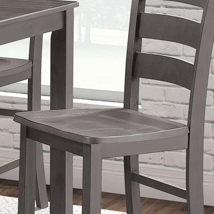 36"H Solid Rubberwood and Wood Veneer 5-Piece Counter Ht. Table Set - Sweatfully