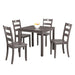 30"H Solid Rubberwood 5-Piece Dining Table Set with Slat Back Chairs - Sweatfully