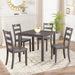 30"H Solid Rubberwood 5-Piece Dining Table Set with Slat Back Chairs - Sweatfully