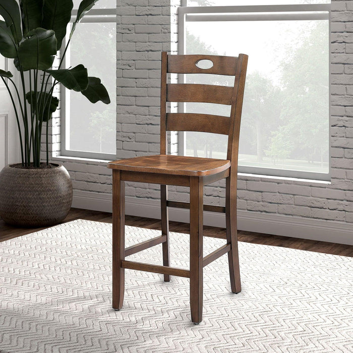 36"H Solid Rubberwood and Wood Veneer 5-Piece Counter Ht. Table Set - Sweatfully