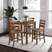 36"H Solid Rubberwood and Wood Veneer 5-Piece Counter Ht. Table Set - Sweatfully