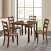 30"H Solid Rubberwood 5-Piece Dining Table Set with Slat Back Chairs - Sweatfully
