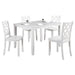 48"W Solid Rubberwood 5-Piece Dining Table Set with Diamond Chair Back - Sweatfully