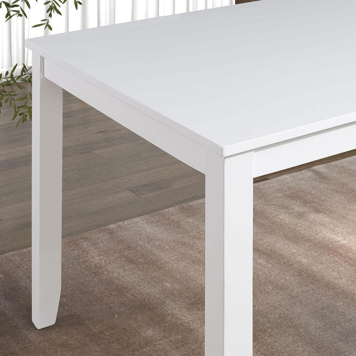 48"W Solid Rubberwood 5-Piece Dining Table Set with Diamond Chair Back - Sweatfully