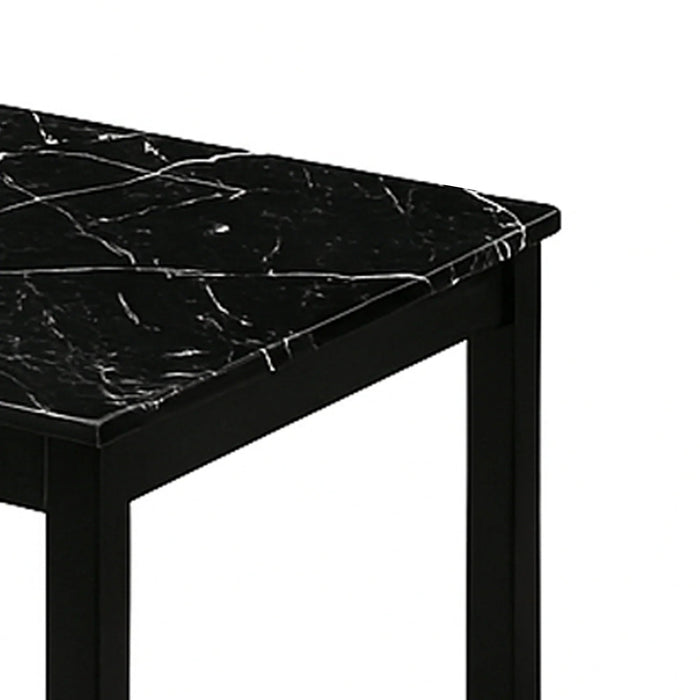 Findlay 3-Piece 47.5 in. Rectangle Faux Marble Top Coffee Table Set with Solid Wood Legs - Sweatfully