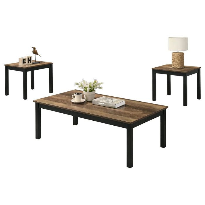 Findlay 3-Piece 47.5 in. Rectangle Faux Marble Top Coffee Table Set with Solid Wood Legs - Sweatfully