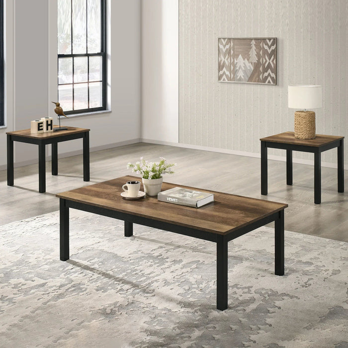 Findlay 3-Piece 47.5 in. Rectangle Faux Marble Top Coffee Table Set with Solid Wood Legs - Sweatfully