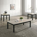 Findlay 3-Piece 47.5 in. Rectangle Faux Marble Top Coffee Table Set with Solid Wood Legs - Sweatfully
