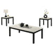 Findlay 3-Piece 47.5 in. Rectangle Faux Marble Top Coffee Table Set with Solid Wood Legs - Sweatfully