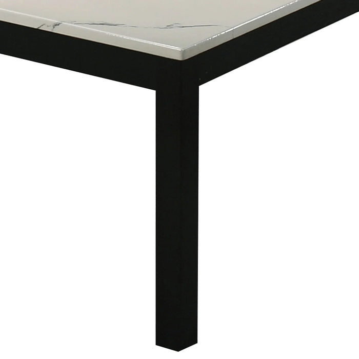 Findlay 3-Piece 47.5 in. Rectangle Faux Marble Top Coffee Table Set with Solid Wood Legs - Sweatfully