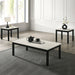 Findlay 3-Piece 47.5 in. Rectangle Faux Marble Top Coffee Table Set with Solid Wood Legs - Sweatfully