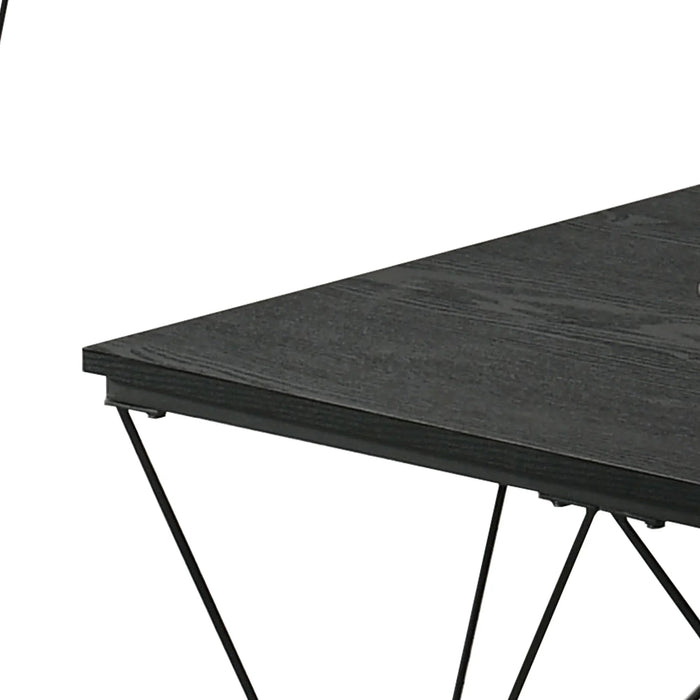 Whetstone 31.5" 3-Piece Coffee Table Set with Angular & Geometric Metal Base - Sweatfully