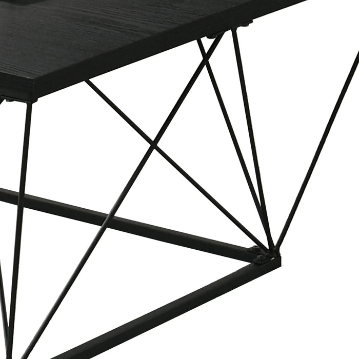 Whetstone 31.5" 3-Piece Coffee Table Set with Angular & Geometric Metal Base - Sweatfully
