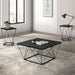 Whetstone 31.5" 3-Piece Coffee Table Set with Angular & Geometric Metal Base - Sweatfully
