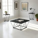 Whetstone 31.5" 3-Piece Coffee Table Set with Angular & Geometric Metal Base - Sweatfully