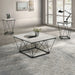 Whetstone 31.5" 3-Piece Coffee Table Set with Angular & Geometric Metal Base - Sweatfully