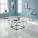 Whetstone 31.5" 3-Piece Coffee Table Set with Angular & Geometric Metal Base - Sweatfully