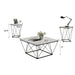 Whetstone 31.5" 3-Piece Coffee Table Set with Angular & Geometric Metal Base - Sweatfully