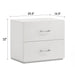 Stoholm Modern White Nightstand with 2-Drawer and Chrome Handles - Sweatfully