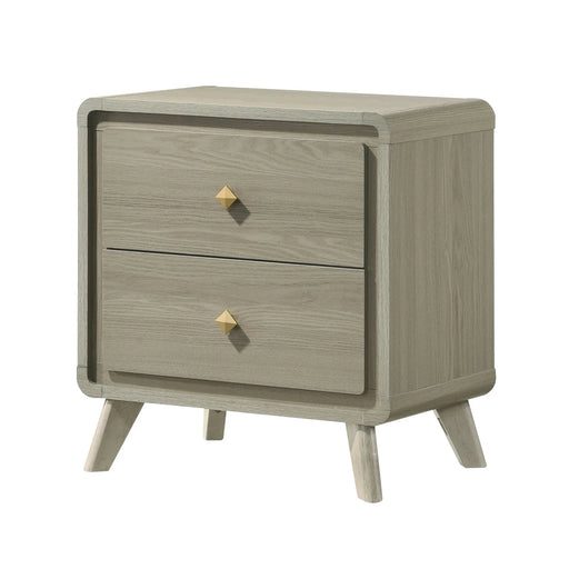 Rainier Modern 25" Gray Wood 2-Drawer Nightstand - Sweatfully