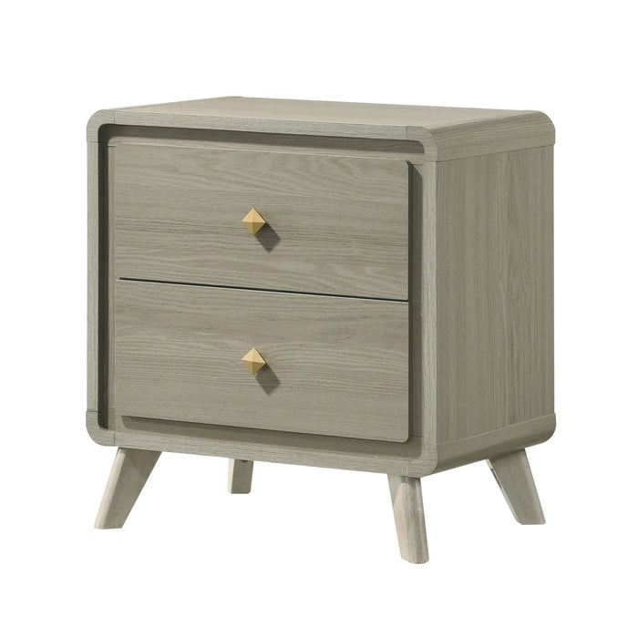 Rainier Modern 25" Gray Wood 2-Drawer Nightstand - Sweatfully