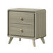 Rainier Modern 25" Gray Wood 2-Drawer Nightstand - Sweatfully