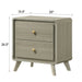Rainier Modern 25" Gray Wood 2-Drawer Nightstand - Sweatfully