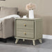 Rainier Modern 25" Gray Wood 2-Drawer Nightstand - Sweatfully