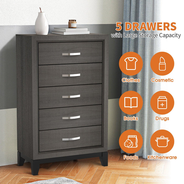 Contemporary 31" Chest with 5-Drawer for Bedroom, Livingroom - Sweatfully