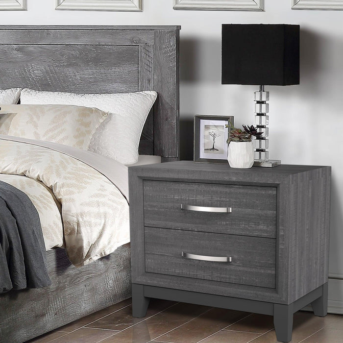 Furniture of America Lucien Modern Wood Nightstand with 2 Drawers - Sweatfully