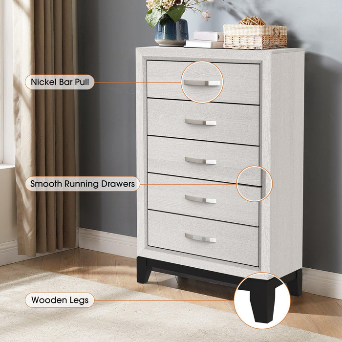 Contemporary 31" Chest with 5-Drawer for Bedroom, Livingroom - Sweatfully
