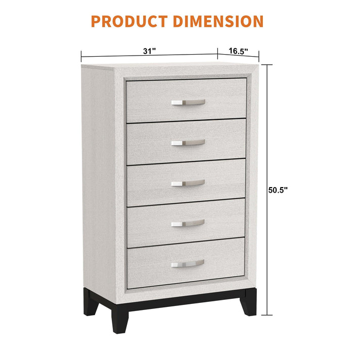 Contemporary 31" Chest with 5-Drawer for Bedroom, Livingroom - Sweatfully