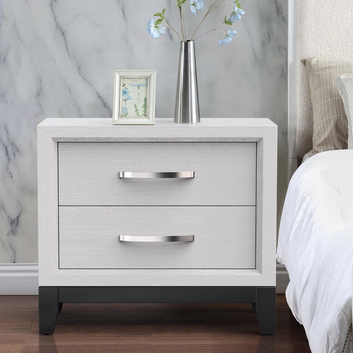 Furniture of America Lucien Modern Wood Nightstand with 2 Drawers - Sweatfully