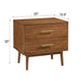 Tromso Mid-Century Modern 23" Walnut Nightstand with 2-Drawer and Round Tapered Legs - Sweatfully