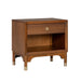 Hepburne Mid Century Walnut 1-Drawer 26 in. Nightstand with Touch Light - Sweatfully