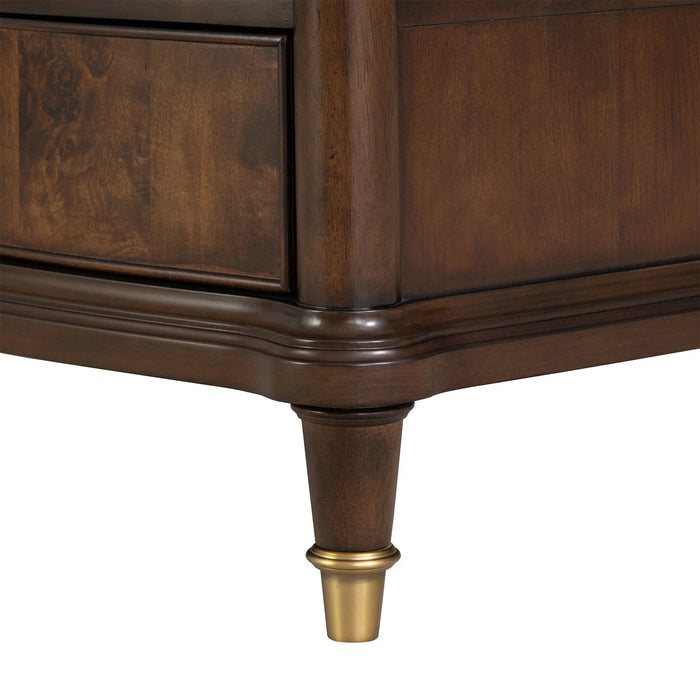 30.5" Westerham French Nightstand Power Outlet with LED Light, Dark Cherry - Sweatfully