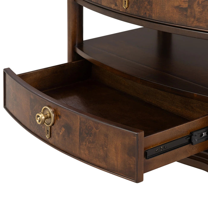 30.5" Westerham French Nightstand Power Outlet with LED Light, Dark Cherry - Sweatfully
