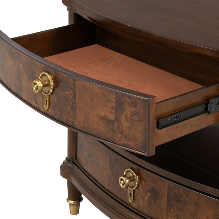 30.5" Westerham French Nightstand Power Outlet with LED Light, Dark Cherry - Sweatfully