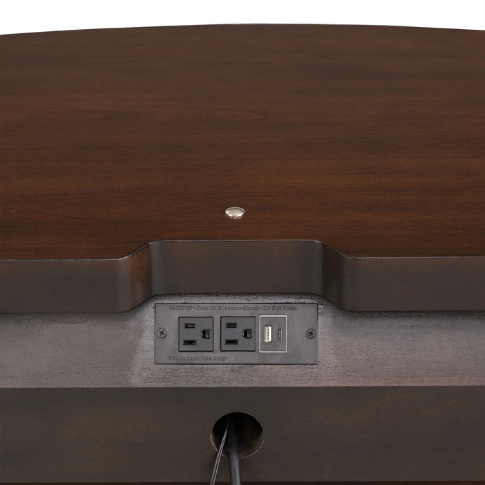 30.5" Westerham French Nightstand Power Outlet with LED Light, Dark Cherry - Sweatfully