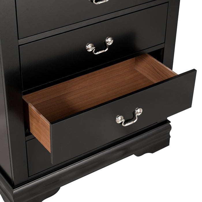 Transitional 5-Drawer 31.5 in. Wide Chest of Drawers with Bracket Feet - Sweatfully