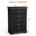 Transitional 5-Drawer 31.5 in. Wide Chest of Drawers with Bracket Feet - Sweatfully