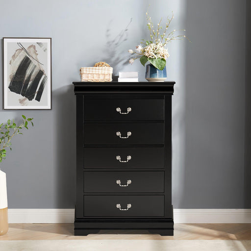 Transitional 5-Drawer 31.5 in. Wide Chest of Drawers with Bracket Feet - Sweatfully