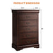 Transitional 5-Drawer 31.5 in. Wide Chest of Drawers with Bracket Feet - Sweatfully