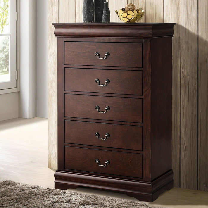 Transitional 5-Drawer 31.5 in. Wide Chest of Drawers with Bracket Feet - Sweatfully
