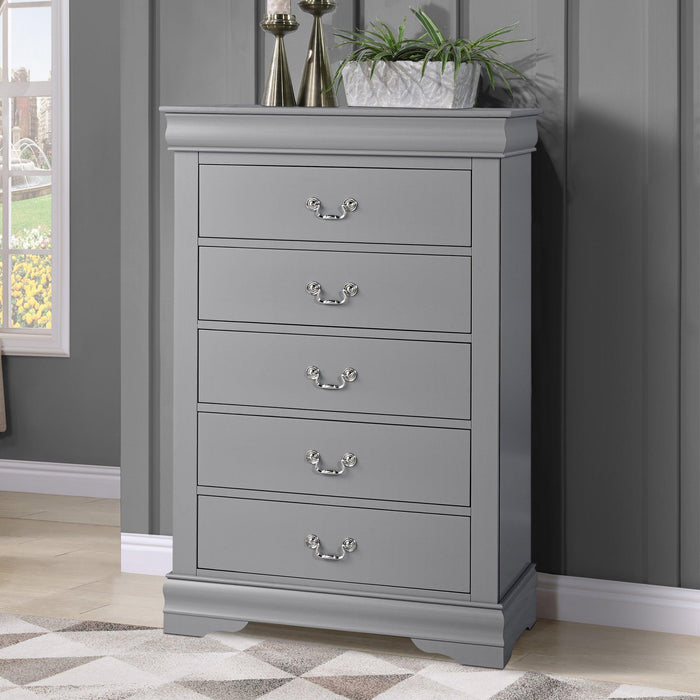 Transitional 5-Drawer 31.5 in. Wide Chest of Drawers with Bracket Feet - Sweatfully
