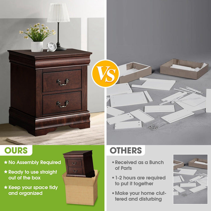 Furniture of America Night Stand Louis Philippe - Sweatfully