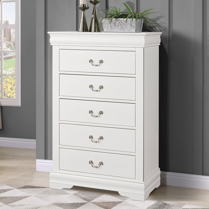 Transitional 5-Drawer 31.5 in. Wide Chest of Drawers with Bracket Feet - Sweatfully