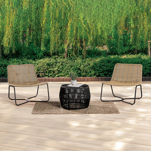 Sarabi 3-Piece Natural Wicker Outdoor Conversation Set - Sweatfully