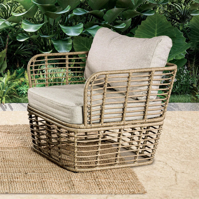 Johari Contemporary 3-Piece Outdoor Rattan Conversation Set - Sweatfully