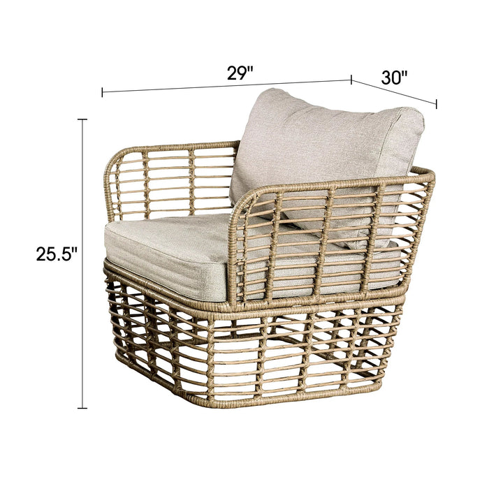 Johari Contemporary 3-Piece Outdoor Rattan Conversation Set - Sweatfully